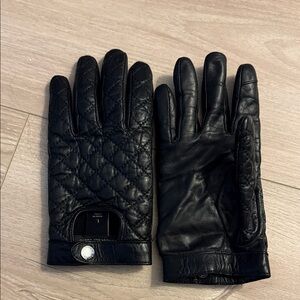Womens Banana Republic black leather gloves L